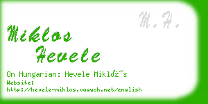 miklos hevele business card